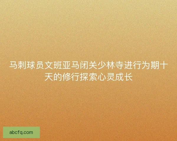 马刺球员文班亚马闭关少林寺进行为期十天的修行探索心灵成长